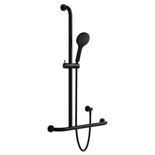 Fienza Hustle Care Left Hand Inverted T Rail Shower- Matte Black