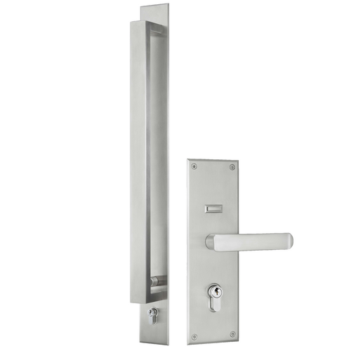 Gainsborough Trilock Omni Allure Double Cylinder Entrance Set Stainless Steel