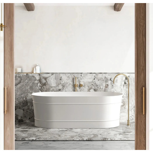 Otti Attica Bondi ABBT-1500-MW-OF Freestanding Bath Tub 1500mm Matte White
