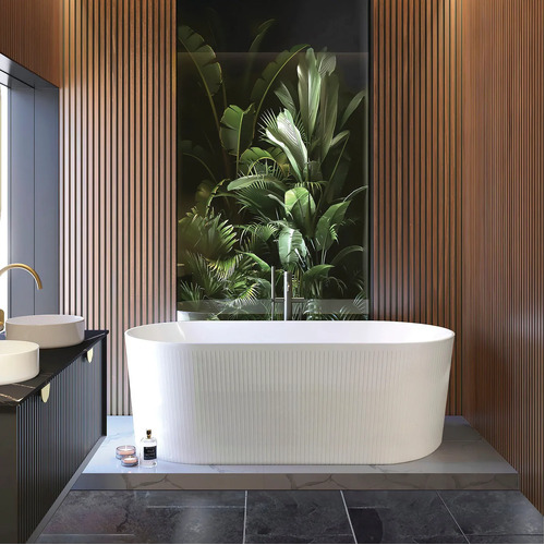 Otti Attica Noosa ANBT-1500-OF Freestanding 1500mm Bath Tub With overflow Gloss White