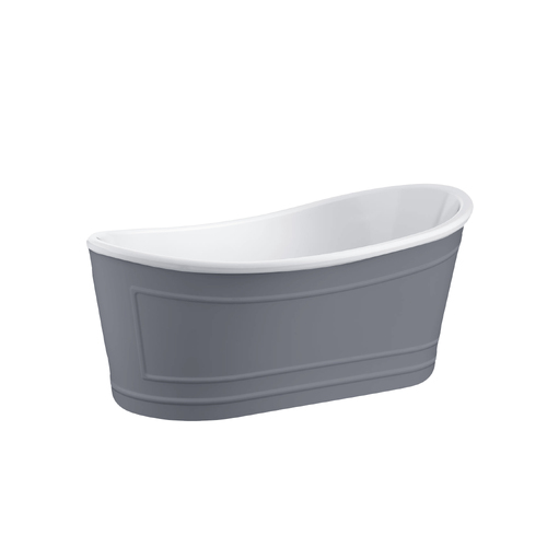 BelBagno BB32-MATTE GREY Ritz Freestanding Bath Solid Surface 1676mm Matt Grey