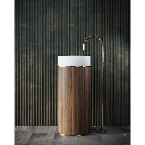 BelBagno BB67-TSR-BB Tesoro Floor Mounted Brushed Brass Pedestal Basin