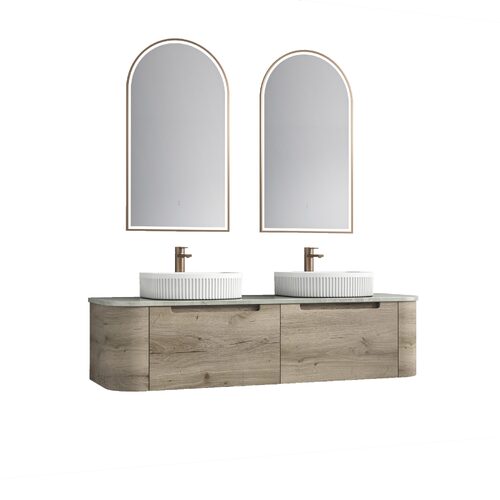 Aulic Hamilton CAWH39-1500mm Wall Hung Curving Plywood Finger Pull Cabinet