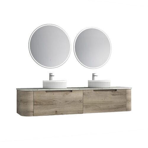Aulic Hamilton CAWH39-1800mm Wall Hung Curving Plywood Finger Pull Cabinet