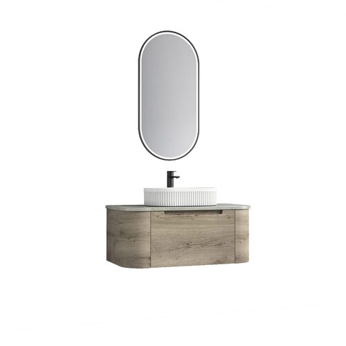 Aulic Hamilton CAWH39-900mm Wall Hung Curving Plywood Finger Pull Cabinet