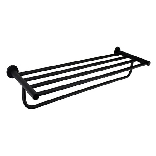 Fluire Curvo Towel Shelf & Rail-Matte Black