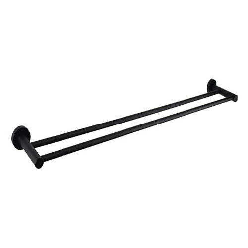 Fluire Curvo 600 mm Double Towel Rail-Matte Black