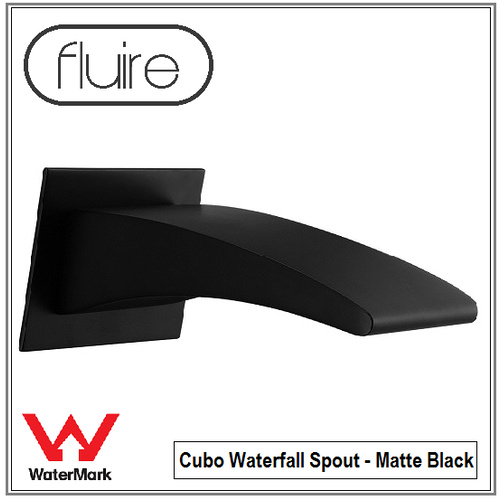 Fluire Cubo Waterfall Bath Spout-Matte Black
