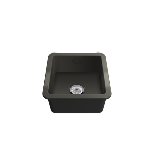 Turner Hastings Cuisine 46x46 Inset/Undermount Fireclay Sink Matte Black