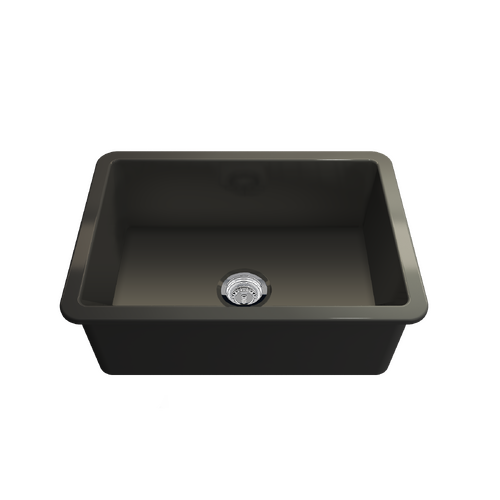 Cuisine 68x48 Inset Undermount Fine Fireclay Sink With Overflow Matte Black
