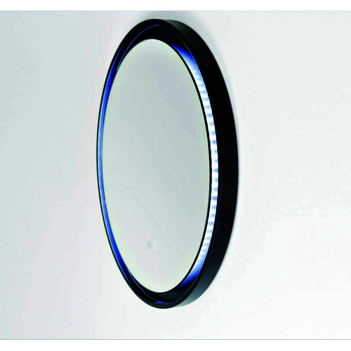 Remer Eclipse 600mm Round Dimmable Touch Sensor LED Wall Mirror Matte Black