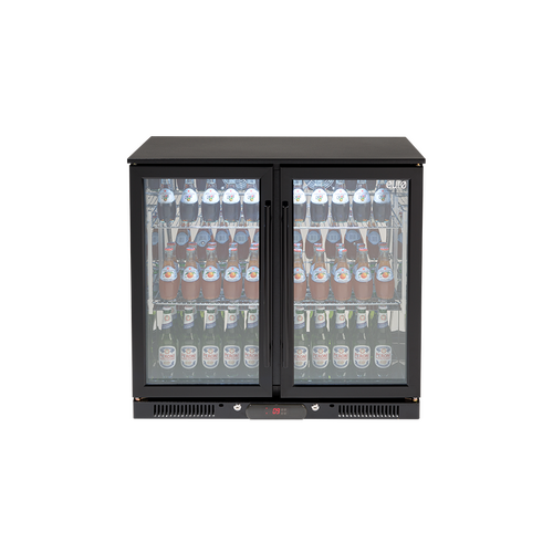 Euro Appliances EA900WFBL 208L Alfresco Double Glass Doors Black Beverage Cooler