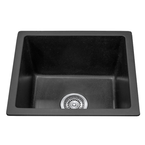 Project Black Granite 460 mm Single Bowl Sink Black