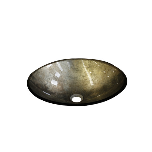 Gold Flake Glass Above Counter Basin - Oval