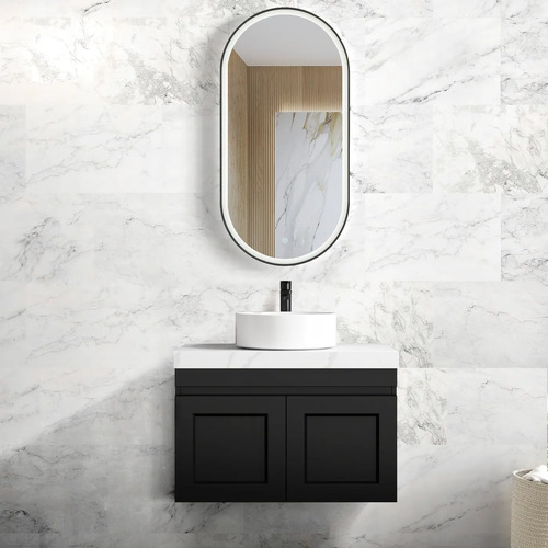 Otti Satin Black Hampton Mark II 750mm Wall Hung Vanity