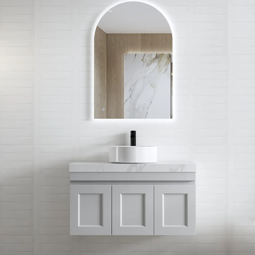 Otti Satin Light Grey Hampton Mark II 900mm Wall Hung Vanity