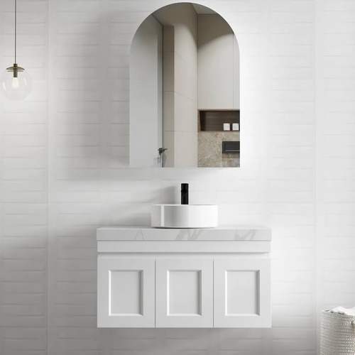 Otti Satin White Hampton Mark II 900mm Wall Hung Vanity