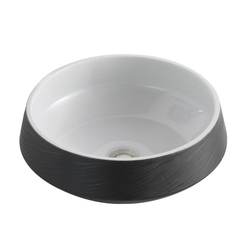 Otti IS8065 ZEN Handcraft 410mm Round Above Counter Basin Black & White