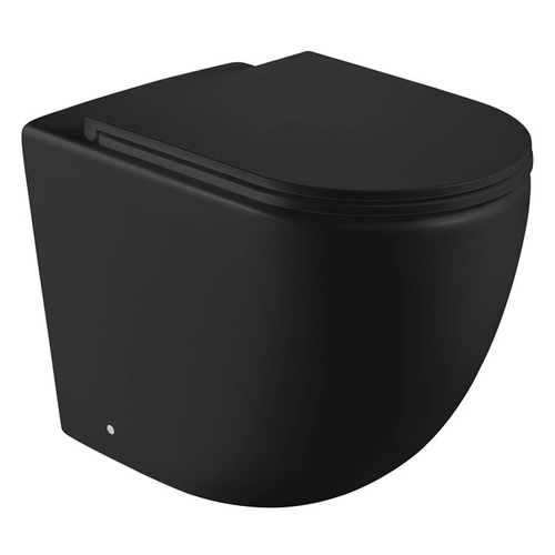 Fienza Koko Matte Black Toilet In Wall Pan & Seat
