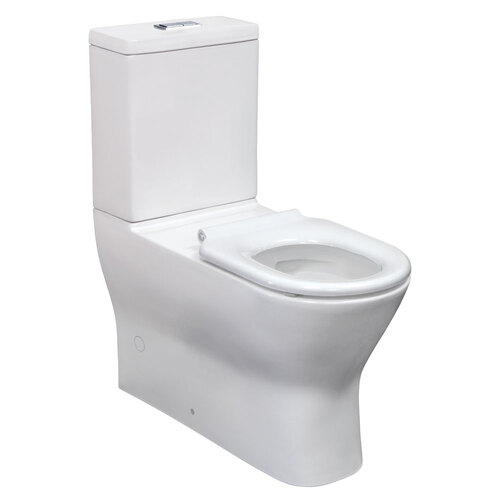 Fienza Delta Care Back To Wall P-Trap Toilet Suite With White Seat Slim Buttons