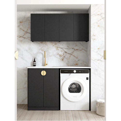 Otti Marlo 1305B Laundry Kit Black With Sink And Pure White Top