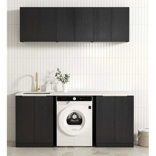 Otti Byron 1960B Laundry Kit Black Oak With Sink And Natural Carrara Marble Top