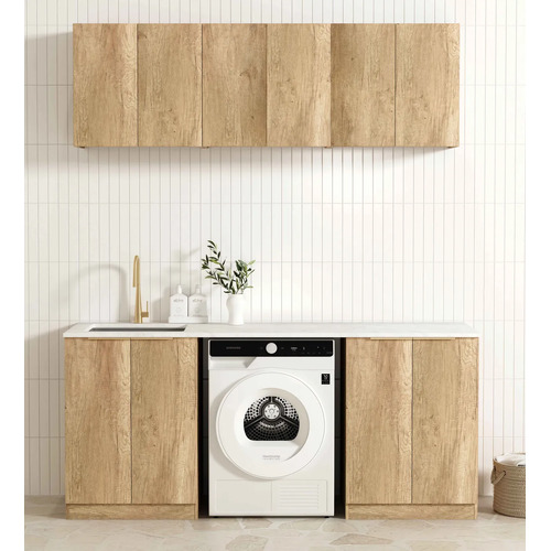 Otti Byron 1960B Laundry Kit Natural Oak With Sink And Natural Carrara Marble Top