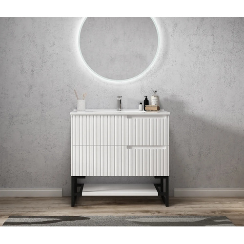 Otti Noosa LEG-NOOSA900W 900mm Matte White Vanity Leg With Shelf