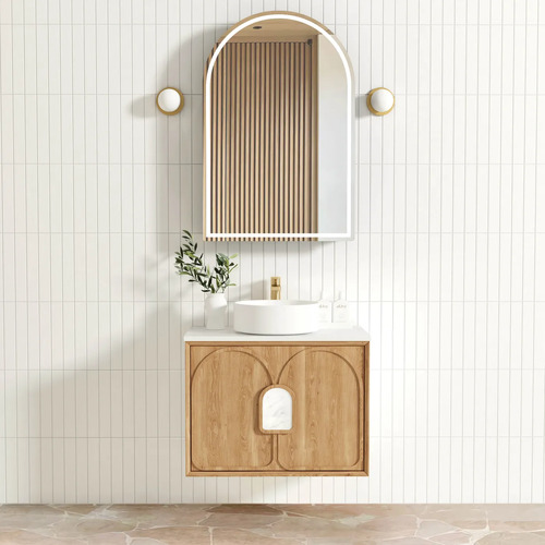 Otti Laguna LG750N 750mm Natural American Oak Wall Hung Vanity Cabinet Only