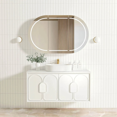 Otti Laguna LG1200W 1200mm Matte White Wall Hung Vanity Cabinet Only