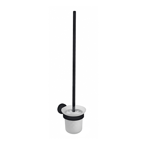 Linkware Loui LR4010BK Toilet Pan Wall Mounted Brush and Holder Matte Black