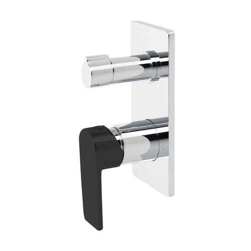 Linkware GABE LT709CP-BK Leva 25mm Cartridge Diverter Mixer Chrome and Black