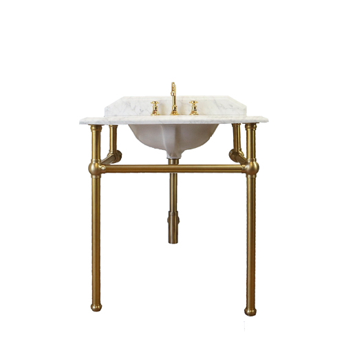 Turner Hastings MA750WS-1TH Mayer Chrome Basin Stand With 75x55 Marble Top - 1TH