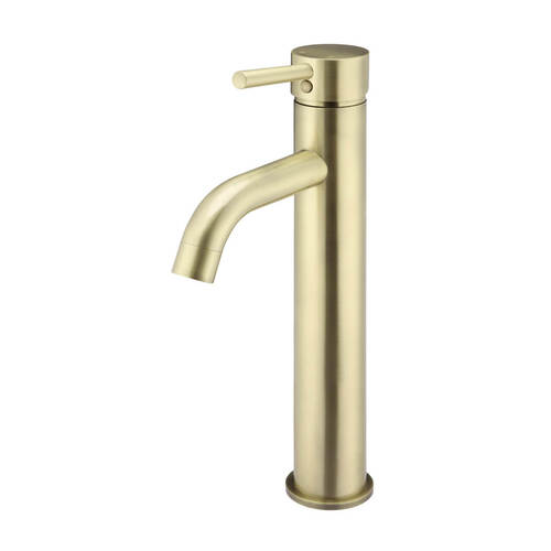 Meir Round Tall Basin Mixer Curved - Tiger Bronze