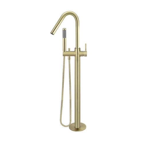 Meir Round Freestanding Bath Spout And Hand Shower - Tiger Bronze
