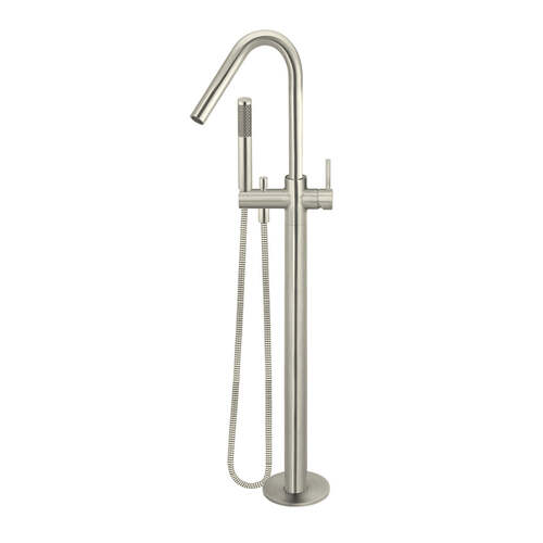 Meir Round Freestanding Bath Spout And Hand Shower - PVD Bronze Nickel  