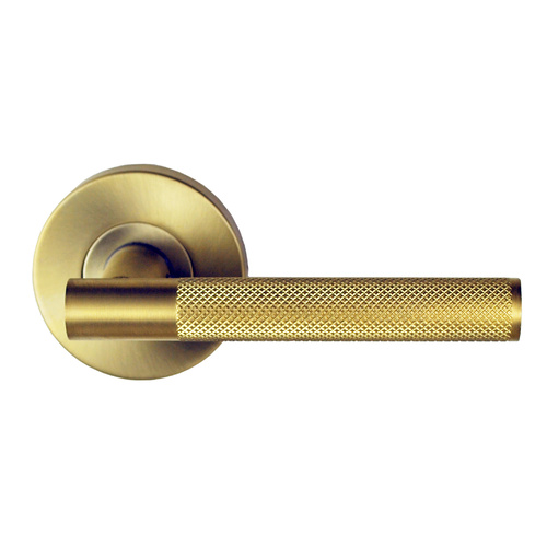 Nidus Domici Knurled Lever Set - Satin Brass