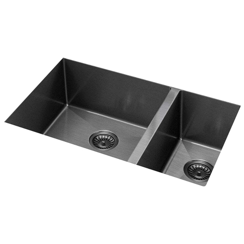 Meir 670x440mm One and Half Bowl Kitchen Sink - Gunmetal Black