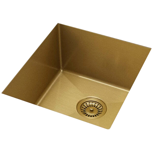Meir Single Bowl 380x440mm Kitchen Sink - Brushed Bronze Gold