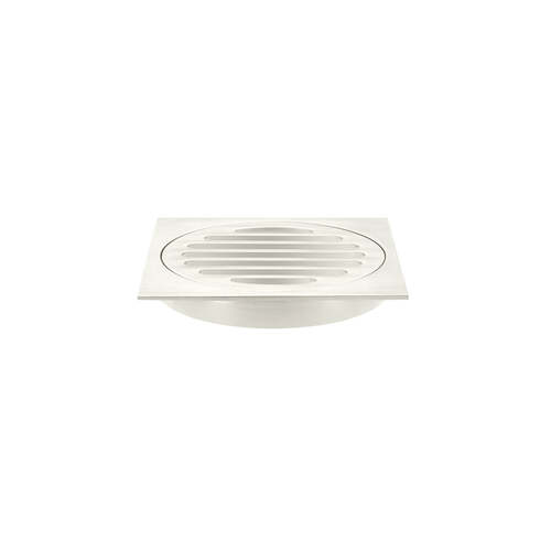 Meir Square Floor Grate Shower Drain 100 mm Outlet - PVD Brushed Nickel