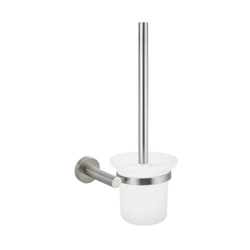 Meir Round Toilet Brush and Holder - PVD Brushed Nickel