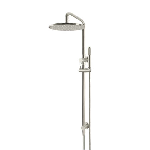 Meir Round 300 mm Rose Combination Shower Rail with Single Function Hand Shower - PVD Brushed Nickel