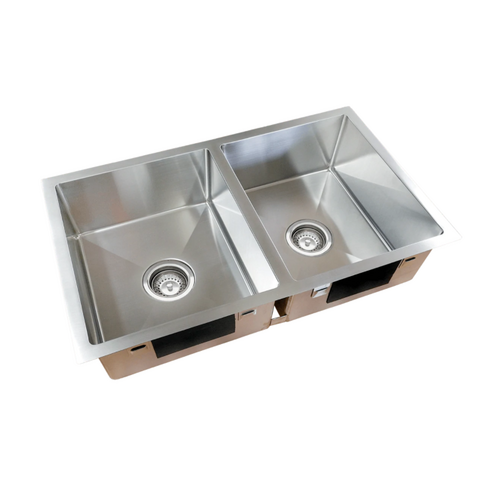 Everhard Squareline Excellence Under or Top Mount Double Kitchen Sink