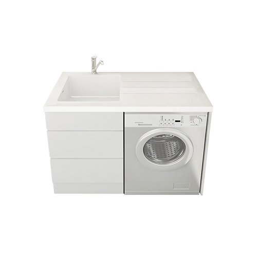 Everhard Nugleam All In One 1 Tap Hole Laundry Unit - LH Drawers 
