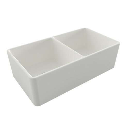 Turner Hastings Novi 85x46 Double Bowl Fireclay Butler Sink Matte White