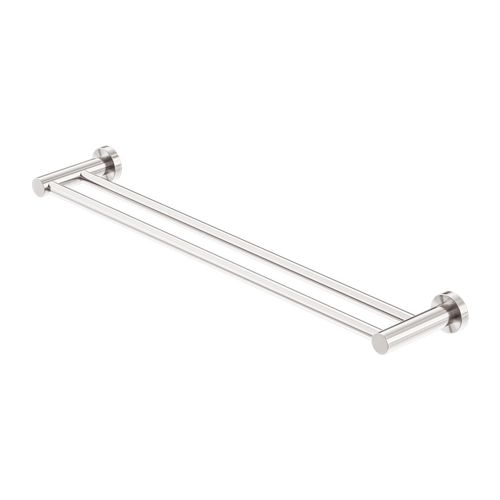 Nero Mecca Double Towel Rail 600mm Brushed Nickel