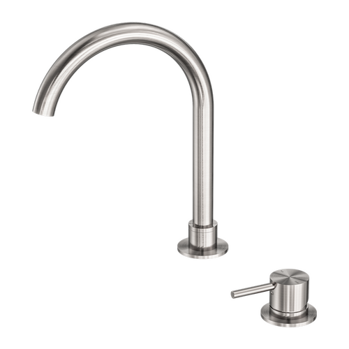 Nero Mecca Hob Basin Mixer Round Swivel Spout Brushed Nickel NR221901bBN