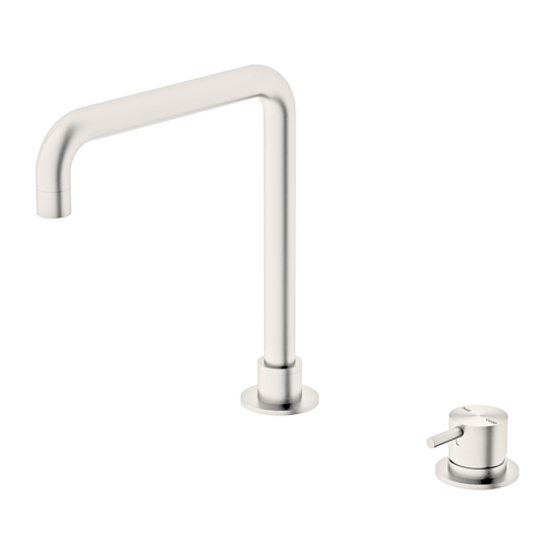 Mecca Hob Basin Mixer Square Spout Brushed Nickel