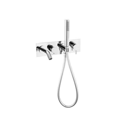 Mecca Wall Mount Bath Mixer with Hand Shower Chrome