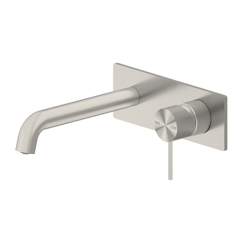 Mecca Wall Basin Mixer 230mm Spout Brushed Nickel